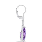 Cercei din Argint 925 ( 2.77 grame ) cu Ametist Rose de France și Topaz Alb 8.32 Carate