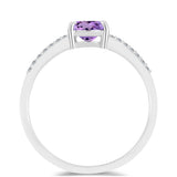 Inel din Argint 925 ( 1.78 grame ) cu Ametist Rose de France și Topaz Alb 0.81 Carate