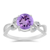 Inel din Argint 925 ( 2.18 grame ) cu Ametist Rose de France și Topaz Alb 1.65 Carate