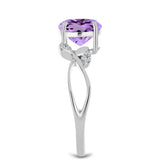 Inel din Argint 925 ( 2.18 grame ) cu Ametist Rose de France și Topaz Alb 1.65 Carate