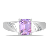 Inel din Argint 925 ( 2.79 grame ) cu Ametist Rose de France și Topaz Alb 1.43 Carate