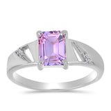 Inel din Argint 925 ( 2.79 grame ) cu Ametist Rose de France și Topaz Alb 1.43 Carate