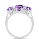 Inel din Argint 925 ( 4.48 grame ) cu Ametist Rose de France și Topaz Alb 3.91 Carate