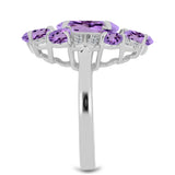 Inel din Argint 925 ( 4.48 grame ) cu Ametist Rose de France și Topaz Alb 3.91 Carate