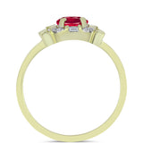 Inel din Argint 925 Placat cu Aur ( 2.44 grame ) cu Rubin Malagasy și Zircon Alb 2.03 Carate