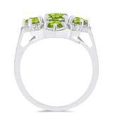 Inel din Argint 925 ( 3.51 grame ) cu Peridot Changbai și Topaz Alb 2.13 Carate