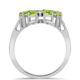 Inel din Argint 925 ( 3.49 grame ) cu Peridot Changbai și Topaz Alb 1.7 Carate