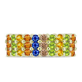 Inel din Argint 925 Placat cu Aur ( 3.56 grame ) cu Safir Rosebery Curcubeu 1.33 Carate