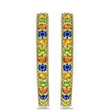 Cercei din Argint 925 Placat cu Aur ( 3.79 grame ) cu Safir Rosebery Curcubeu 1.97 Carate