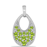 Pandantiv din Argint 925 ( 3.32 grame ) cu Peridot Changbai și Topaz Alb 1.12 Carate