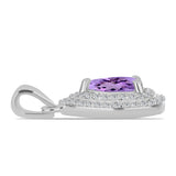 Pandantiv din Argint 925 ( 1.45 grame ) cu Ametist Rose de France și Topaz Alb 0.9 Carate