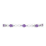 Brățară din Argint 925 ( 6.4 grame ) cu Ametist Rose de France și Topaz Alb 3.72 Carate