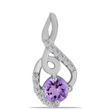 Pandantiv din Argint 925 ( 1 grame ) cu Ametist Rose de France și Topaz Alb 0.54 Carate