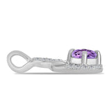 Pandantiv din Argint 925 ( 1 grame ) cu Ametist Rose de France și Topaz Alb 0.54 Carate