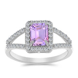 Inel din Argint 925 ( 2.56 grame ) cu Ametist Rose de France și Topaz Alb 1.97 Carate