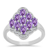 Inel din Argint 925 ( 3.79 grame ) cu Ametist Rose de France și Topaz Alb 2.04 Carate