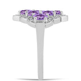 Inel din Argint 925 ( 3.79 grame ) cu Ametist Rose de France și Topaz Alb 2.04 Carate