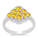 Inel din Argint 925 ( 3.38 grame ) cu Citrin Ural și Topaz Alb 1.15 Carate
