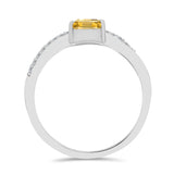 Inel din Argint 925 ( 1.75 grame ) cu Citrin Ural și Topaz Alb 0.9 Carate
