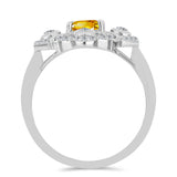 Inel din Argint 925 ( 3.03 grame ) cu Citrin Ural și Topaz Alb 1.19 Carate