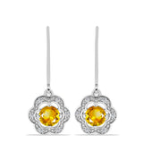 Cercei din Argint 925 ( 2.61 grame ) cu Citrin Ural și Topaz Alb 1.05 Carate