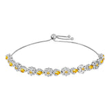 Brățară din Argint 925 ( 10.61 grame ) cu Citrin Ural și Topaz Alb 2.57 Carate
