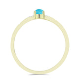 Inel din Argint 925 Placat cu Aur ( 1.58 grame ) cu Turcoaz ”Frumoasa Adormită” și Topaz Alb 0.29 Carate