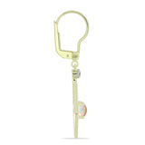 Cercei din Argint 925 Placat cu Aur ( 3.12 grame ) cu Opal Etiopian Lega Dembi și Topaz Alb 0.72 Carate