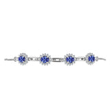 Brățară din Argint 925 ( 4.57 grame ) cu Tanzanit și Topaz Alb 1.98 Carate