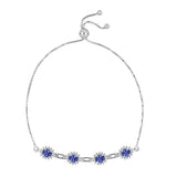 Brățară din Argint 925 ( 4.57 grame ) cu Tanzanit și Topaz Alb 1.98 Carate