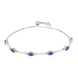 Brățară din Argint 925 ( 5.65 grame ) cu Tanzanit și Topaz Alb 2.31 Carate