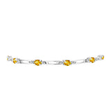Brățară din Argint 925 ( 5.84 grame ) cu Citrin Ural și Topaz Alb 2.36 Carate