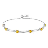 Brățară din Argint 925 ( 5.84 grame ) cu Citrin Ural și Topaz Alb 2.36 Carate