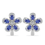 Cercei din Argint 925 ( 5.94 grame ) cu Tanzanit și Topaz Alb 1.72 Carate