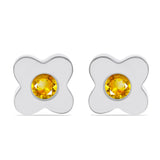 Set din Argint 925 ( 3.83 grame ) cu Citrin Ural 0.33 Carate ( Cercei+Inel )
