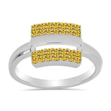 Inel din Argint 925 Placat cu Aur de 2 tonuri ( 2.86 grame ) cu Citrin Ural 0.45 Carate