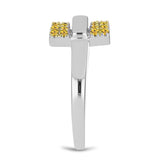 Inel din Argint 925 Placat cu Aur de 2 tonuri ( 2.86 grame ) cu Citrin Ural 0.45 Carate