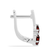 Cercei din Argint 925 ( 3.03 grame ) cu Granat Barton și Topaz Alb 1.54 Carate