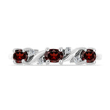 Inel din Argint 925 ( 1.77 grame ) cu Granat Barton și Topaz Alb 0.71 Carate