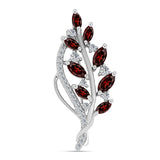 Broşă din Argint 925 ( 2.95 grame ) cu Granat Barton și Topaz Alb 1.46 Carate