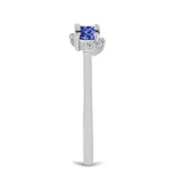 Inel din Argint 925 ( 1.8 grame ) cu Tanzanit și Topaz Alb 0.59 Carate