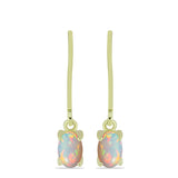 Cercei din Argint 925 Placat cu Aur ( 1.43 grame ) cu Opal Etiopian Lega Dembi 0.63 Carate