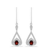 Cercei din Argint 925 ( 2.94 grame ) cu Granat Barton și Topaz Alb 1.42 Carate