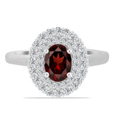 Inel din Argint 925 ( 2.98 grame ) cu Granat Barton și Topaz Alb 1.39 Carate