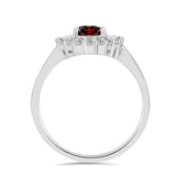 Inel din Argint 925 ( 2.98 grame ) cu Granat Barton și Topaz Alb 1.39 Carate
