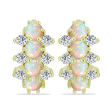 Cercei din Argint 925 Placat cu Aur ( 6.02 grame ) cu Opal Etiopian Lega Dembi și Topaz Alb 2.49 Carate