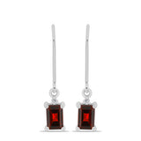 Cercei din Argint 925 ( 1.47 grame ) cu Granat Barton și Topaz Alb 1.45 Carate