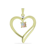 Pandantiv din Argint 925 Placat cu Aur ( 1.89 grame ) cu Opal Etiopian Lega Dembi și Topaz Alb 0.19 Carate