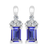 Cercei din Argint 925 ( 2.28 grame ) cu Tanzanit și Topaz Alb 1.26 Carate