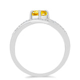 Inel din Argint 925 ( 3.81 grame ) cu Citrin Ural și Topaz Alb 1.1 Carate